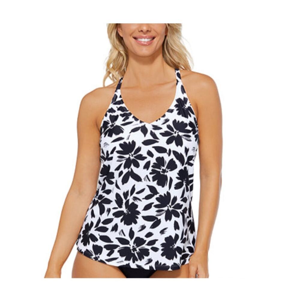Black and white tankini swim top size 10